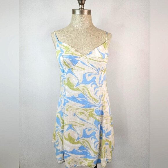 La Hearts PacSun Women's Sweatheart Swirl Print Dress Lined, Size MD - Picture 1 of 8